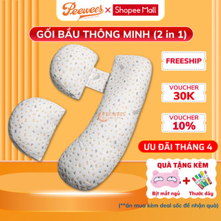 Gối ôm bà bầu cao cấp PeeWees thiết kế thông minh 2 trong 1, nâng đỡ bụng toàn diện giúp mẹ bầu ngủ ngon