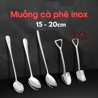 Muỗng inox dài, thìa cà phê inox, thìa dài uống trà sữa thép không gỉ 304 - J171