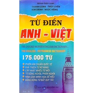 Sách - từ điển anh việt 175.000 từ - cm