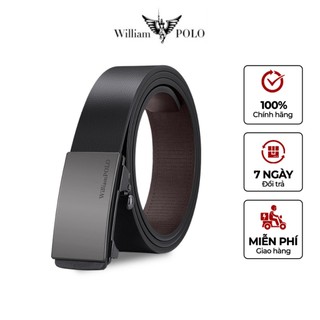 Thắt lưng nam da bò cao cấp WilliamPOLO ,dây nịt da nam Full hộp đựng cao cấp - POLO 210