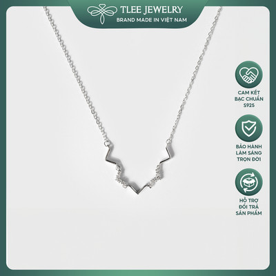 Dây chuyền bạc nữ TLEE chocker nữ chữ V nối nạm đá cao cấp TLEE JEWELRY D0137