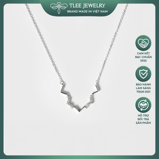Dây chuyền bạc nữ TLEE chocker nữ chữ V nối nạm đá cao cấp TLEE JEWELRY D0137