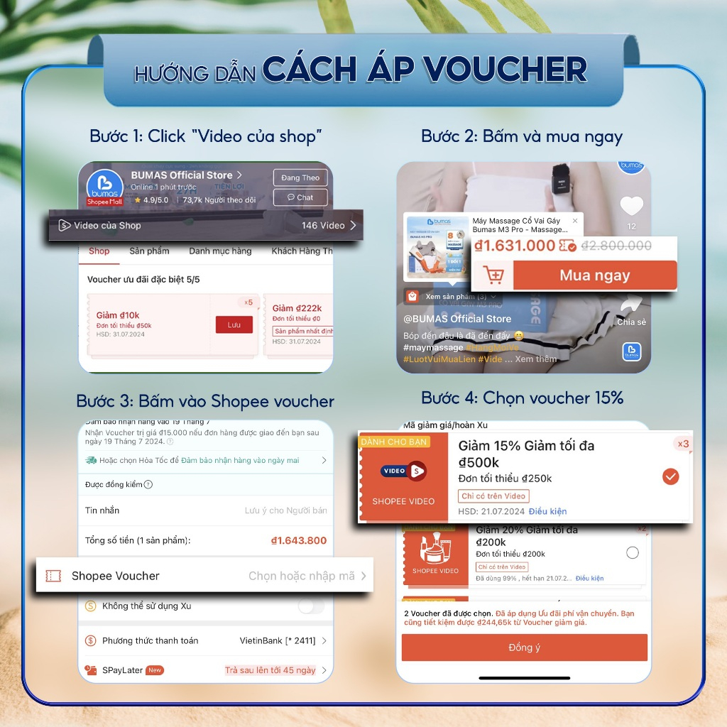 Máy Massage Cổ Vai Gáy Bumas M3 Pro - Massage Chườm Ấm 8 Điểm Chạm, Điều Chỉnh Linh Hoạt Và Dễ Dàng
