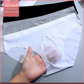 Quần lót nam sexy tam giác không đường may viền lưng su 3D thun lạnh - Quần sịp nam mỏng mịn thoải mái QLTGTVCTK002