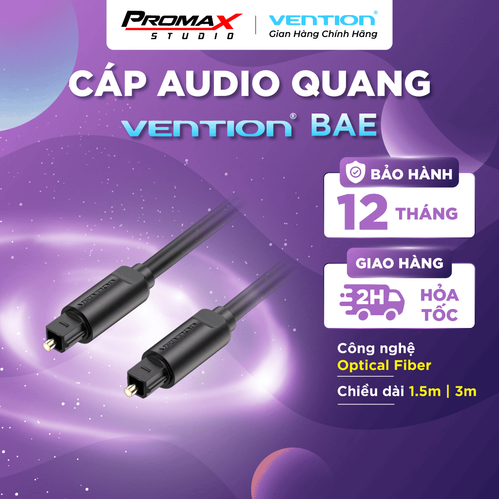 Dây cáp audio quang chất lượng cao VENTION BAE (Optical Fiber Audio)
