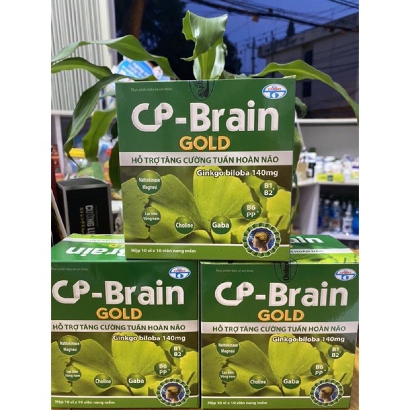 Cp-Brain GOLD bổ sung Ginko biloba giúp tăng tuần hoàn máu não H/100v