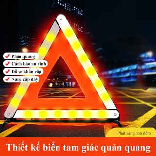 Biển cảnh báo nguy hiểm COACE Biển cảnh báo nguy hiểm tam giác phản quang gấp gọn tiện lợi an toàn tài xế