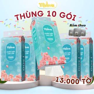 Khăn Giấy Rút Midosu Hoa Anh Đào Thùng 10 Gói Treo Tường Tặng Kèm 3 Móc Treo
