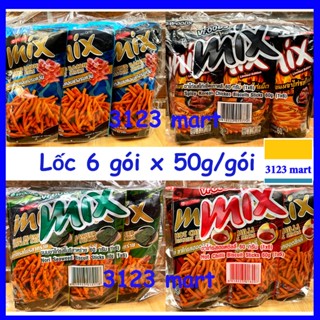 (hsd 02,03/2026) (Lốc 6 gói) Snack Bánh que MIX Thái Lan 50g/gói. Chính hãng.