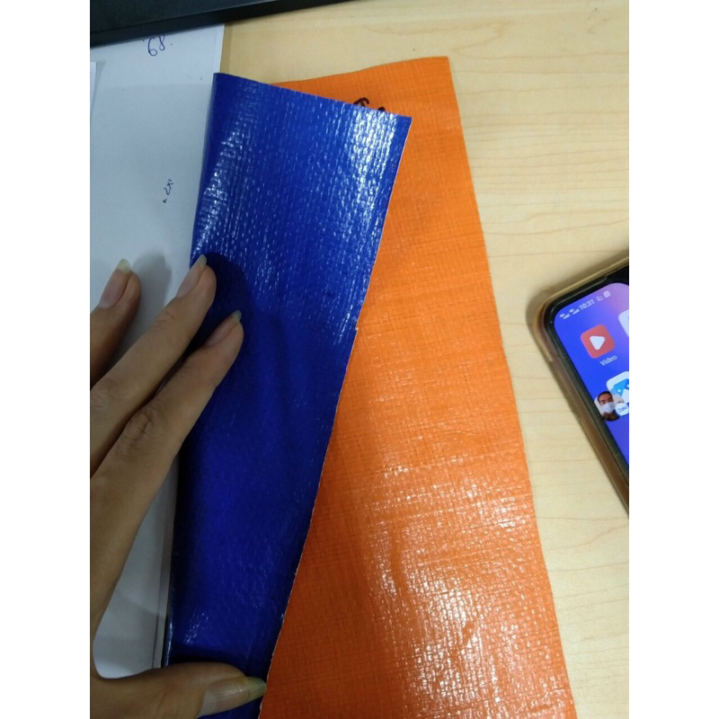 Bạt nhựa xanh cam, Bạt 2 da xanh cam 170g/m2 khổ 6m x 50m