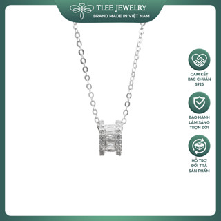  Dây chuyền bạc nữ TLEE mặt hộp nạm đá mẫu HOT TLEE JEWELRY D0139 