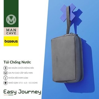 Túi Phụ Kiện Chống Thấm Nước Baseus Da PU Siêu Mịn, Giặt Được, Chống Bụi, Dầu Mỡ, Nhỏ Gọn Và Di Động
