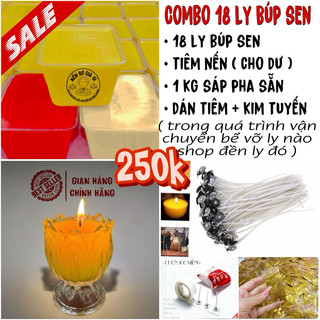 Combo làm 18 ly búp sen - nến bơ cúng dường , nến bơ cúng phật