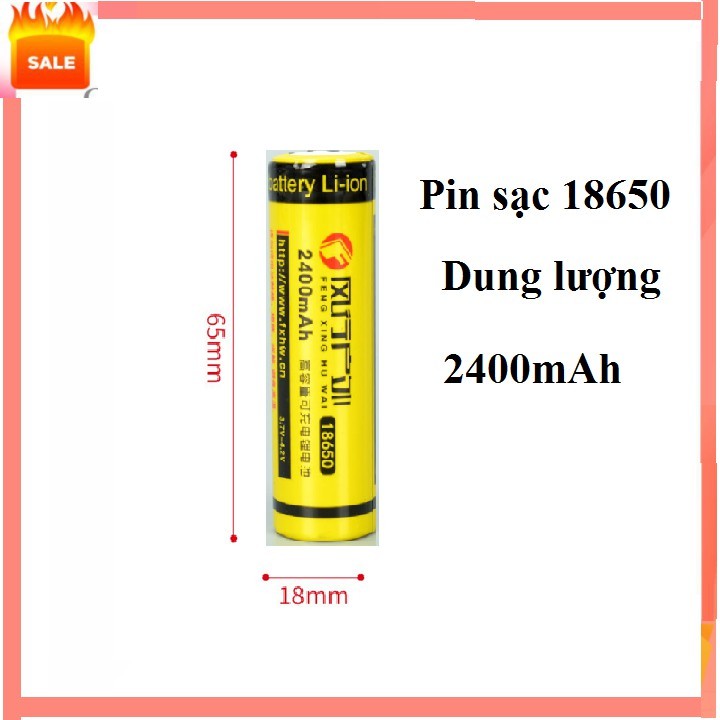 Pin Sạc 18650 Dung Lượng 6800mAh Màu Vàng 18650
