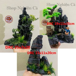 Tiểu Cảnh Đá Hòn Non Bộ Trang Trí Bể Cá Chất Liệu Đá Nhân Tạo Nhiều Mẫu Trang Trí