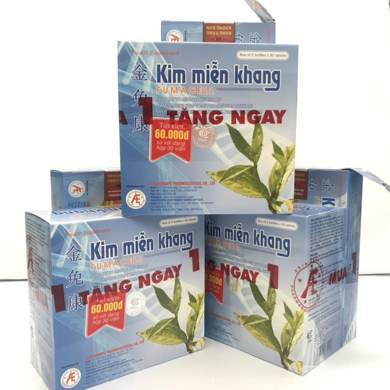 [CHÍNH HÃNG MUA 1 TẶNG 1*] Kim Miễn Khang Hộp 180 Viên ( 2 lọ 90 viên ) - Hỗ trợ Lupus Ban Đỏ, Vảy N