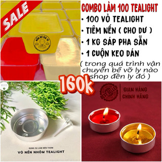 Combo làm 100 viên nến tealight cháy 4h - nguyên liệu nến bơ