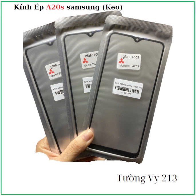 Kính Ép Liền Keo samsung  A20S (keo)