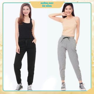 Quần Jogger nữ bo gấu len tăm cao cấp dày đẹp, co dãn tốt