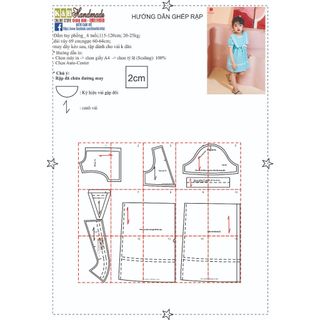 Rập giấy mã R70 - Rập đầm cổ sen cho bé gái (BẢN VẼ)