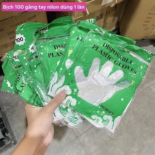 Bịch 100 găng tay nilon dùng 1 lần tiện dụng