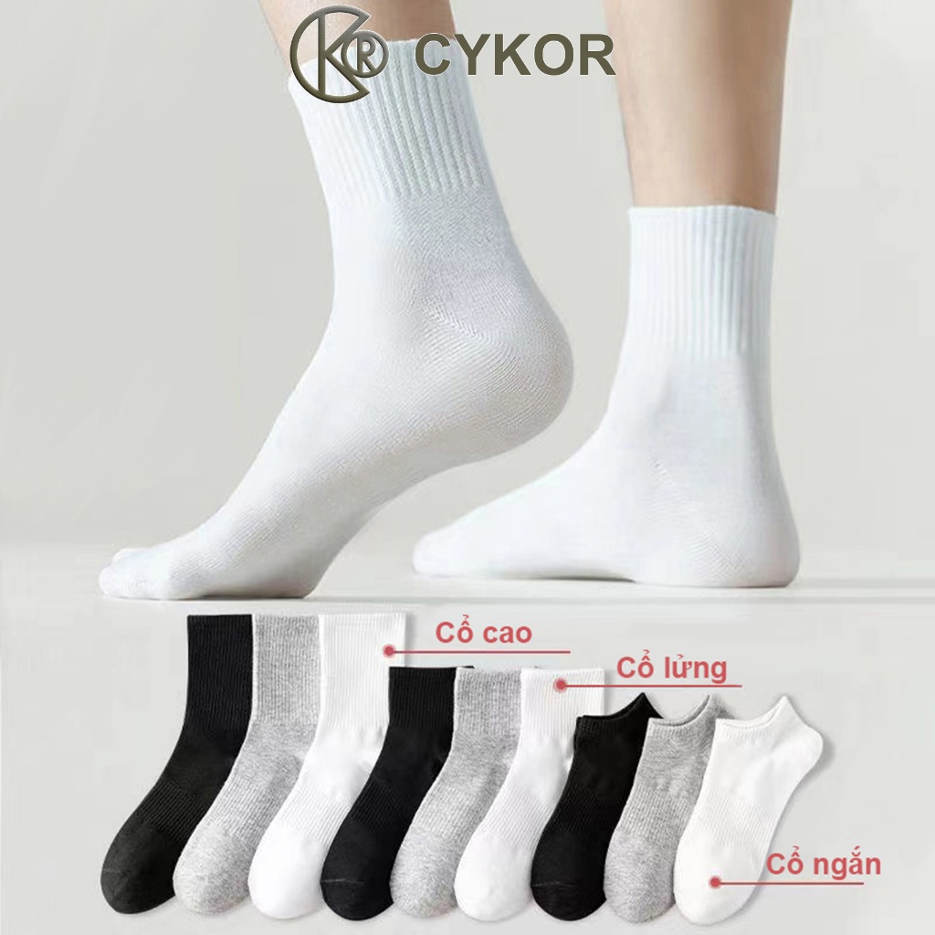 (Combo 10 đôi) Vớ ngắn trơn| Vớ lửng trơn | Vớ dài trơn | vớ trắng trơn, vớ đen trơn, vớ trơn