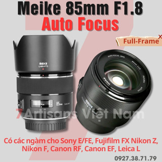 Ống kính meike 85mm f1.8 auto focus stm full-frame : canon ef, canon rf, sony fe/e, fujifilm, nikon z, nikon f, leica l.