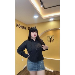 Áo sơ mi bigsize nữ THẢO MINHON áo sơm mi tay dài (A19) 60-90KG
