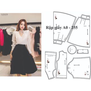 Rập giấy mã 255 - set váy áo