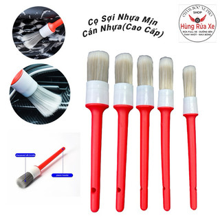 Bộ 5 Cây Cọ Sợi Nhựa Mịn - Phụ Kiện Vệ Sinh Xe Máy, Nội Thất, Ngoại Thất Ô Tô,Không Gây Xước Bề Mặt  Lau Xe Rửa Xe