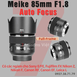Ống kính Meike 85mm F1.8 STM Auto Focus cho Full-Frame có ngàm Sony E/FE, Canon EF, Nikon F, Nikon Z, Fujifilm, Leica L