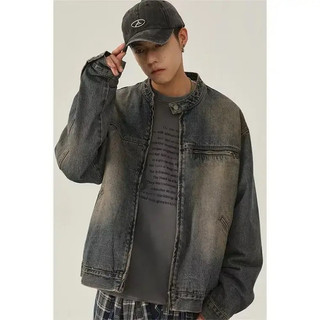 Áo Khoác Jeans Nam Nữ Phối Dây Kéo Ngực, Dáng Crop From Rộng Thời Trang Unisex