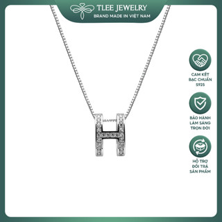 Dây chuyền bạc nữ TLEE mẫu chữ H phồng sang trọng TLEE JEWELRY D0214