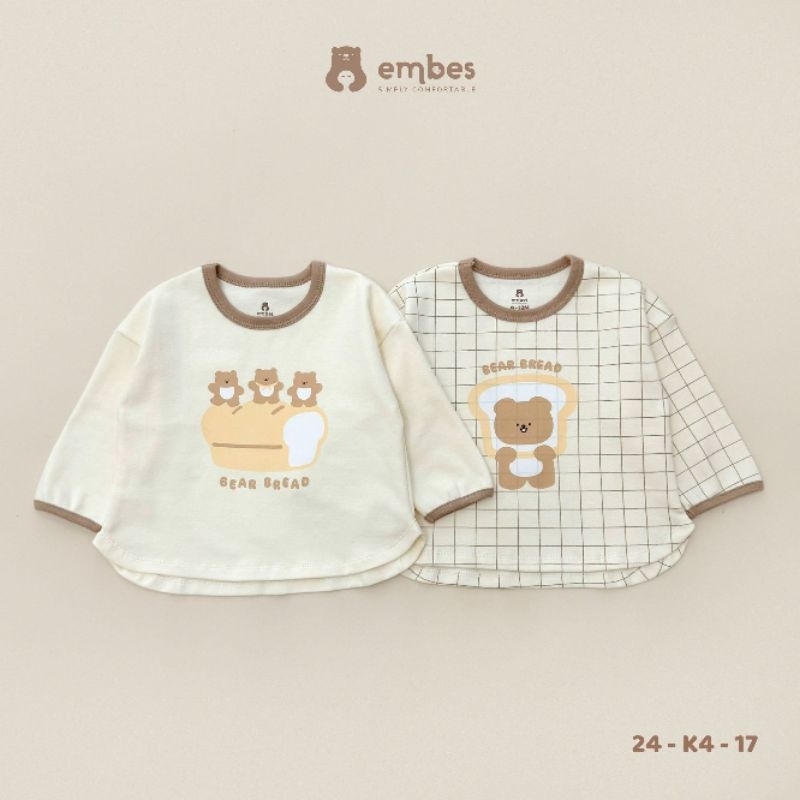 Áo thun chất cotton dài tay + quần legging Embes cho bé gái, bộ đồ dài tay thu đông BEO.Kids cho bé 