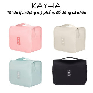 KAYFIA - Túi đựng đồ dùng cá nhân du lịch, túi đựng dụng cụ trang điểm có móc treo thấm nước, túi nhiều ngăn tiện lợi