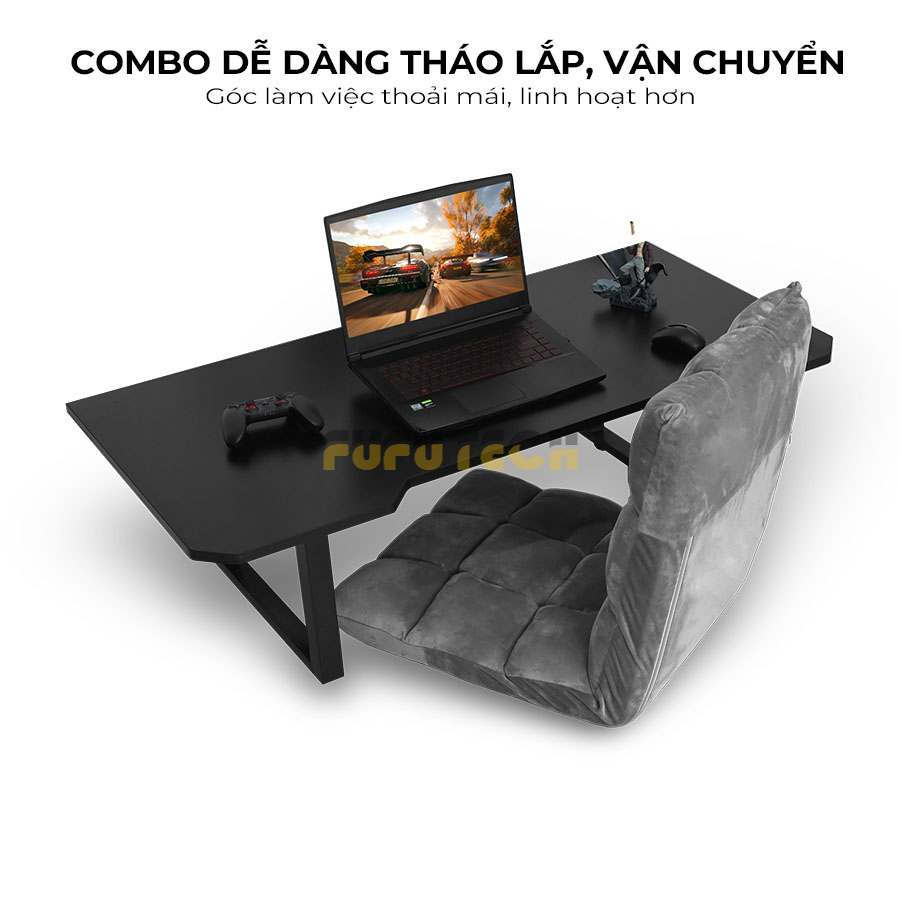 Combo Bàn Ghế Ngồi Bệt Gaming Chữ U V1 FUFUTECH Thiết Kế Hiện Đại, Chân Và Ghế Gấp Gọn Được Size 1m,1m2 | BigBuy360 - bigbuy360.vn