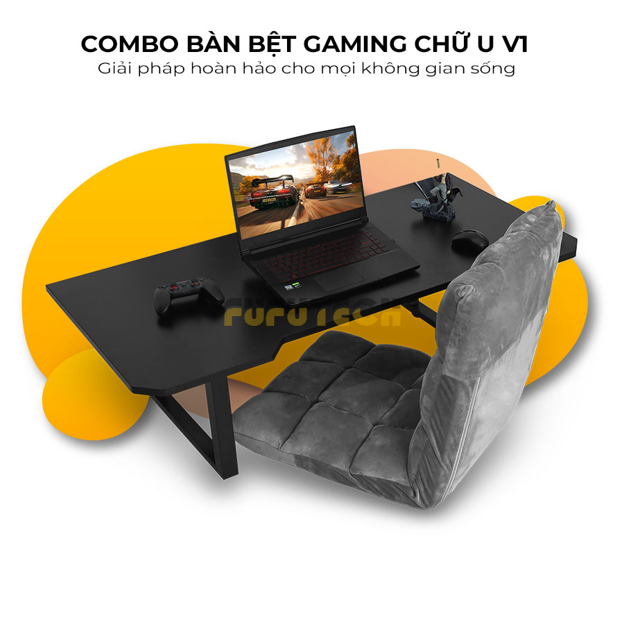 Combo Bàn Ghế Ngồi Bệt Gaming Chữ U V1 FUFUTECH Thiết Kế Hiện Đại, Chân Và Ghế Gấp Gọn Được Size 1m,1m2 | BigBuy360 - bigbuy360.vn