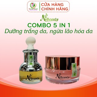 Combo dưỡng trắng da Nbeauty, kem face mụn, serum ngừa lão hóa da, phục hồi da, giảm thâm, giảm mụn