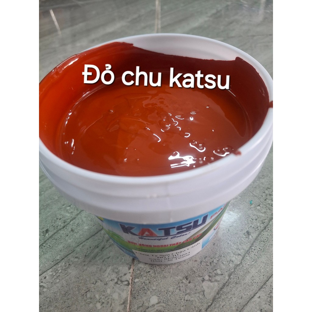[Lon 4kg]Sơn Đỏ Chu KATSU Siêu Bóng Hệ Nước Ngoại Thất