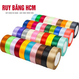 Dây ruy băng lụa bản rộng 2.5cm cuộn 22 mét làm hoa, nơ, gói quà trang trí giáng sinh cực đẹp