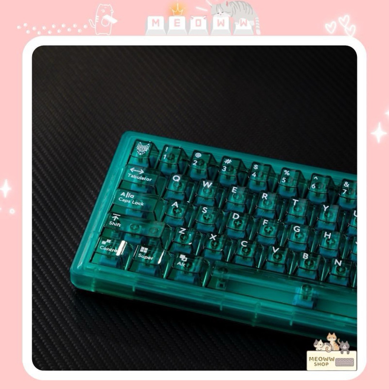 Keycap Aifei Green Pc | Keycap trong suốt profile cherry| Keycap xuyên led xanh lá siêu đẹp