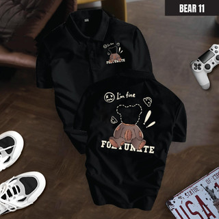 Áo Polo Nam Cổ Bẻ BEAR Chất Cá Sấu CVC Hình Gấu Bear, Năng Động Dễ Thương