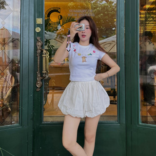 Quần Short Bí Nữ Cạp Cao Lưng Thun Bo Chun Basic