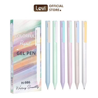 Bút bi bấm LoviOffice 986 vỏ nhiều màu pastel ngòi 0.5mm, Bút bi nước chất lượng cao, tiện lợi