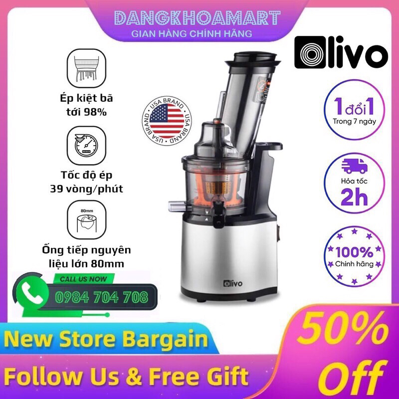 ( Tặng phích cẮm có hoặc ko tuỳ đợt ) Máy ép chậm OLIVO SJ200