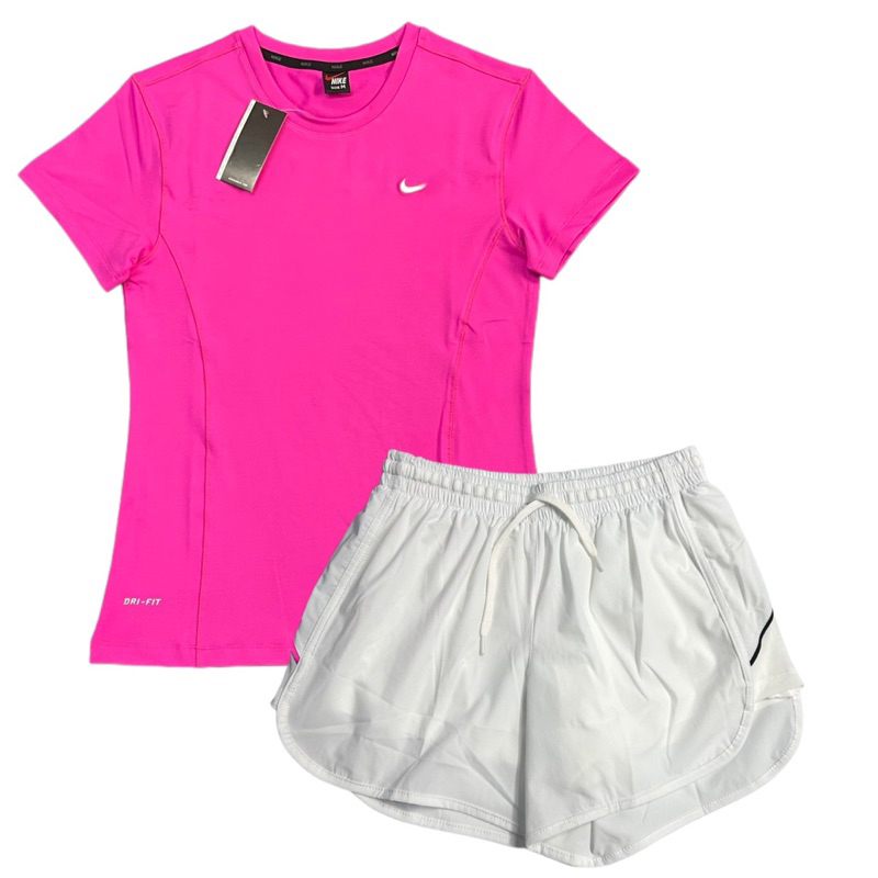 Bộ Quần Áo Thể Thao Nữ Tập Gym, Chạy Bộ, Aerobic, Bộ Quần Short 2 Lớp QN06 Vải Dù + Áo Thun NK Logo Thêu Cao Cấp