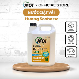 Nước giặt vải 5L ATOT làm sạch đánh bay vi khuẩn 99.99% hương Seahorse đậm đặc lưu hương làm mềm vải