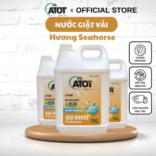 Nước giặt vải 10 L ⚡ ATOT ⚡ làm sạch đánh bay vi khuẩn hương Seahorse đậm đặc lưu hương làm mềm vải