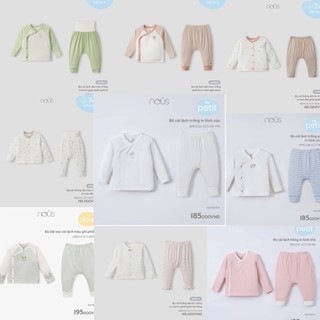 Bộ Sơ Sinh Newborn Thương Hiệu Nous Cài Chéo Dành Cho Bé Sơ Sinh