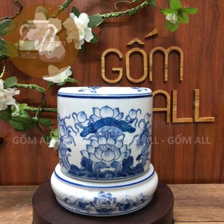 Bát hương sen gốm sứ Bát Tràng gốm ALL bày ban thờ cúng gia tiên sứ Bát Tràng